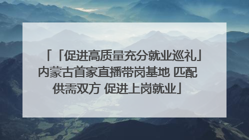 「促进高质量充分就业巡礼」内蒙古首家直播带岗基地 匹配供需双方 促进上岗就业