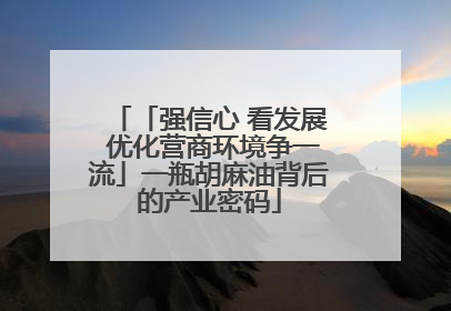 「强信心 看发展 优化营商环境争一流」一瓶胡麻油背后的产业密码