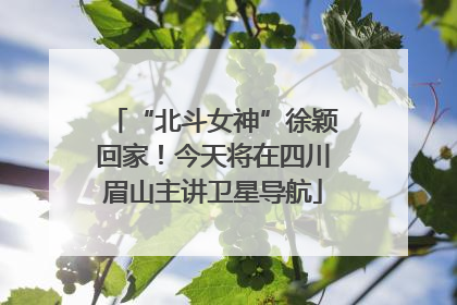 “北斗女神”徐颖回家！今天将在四川眉山主讲卫星导航