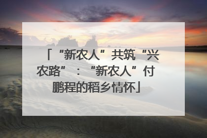 “新农人”共筑“兴农路”：“新农人”付鹏程的稻乡情怀