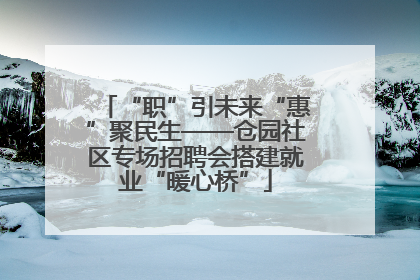 “职”引未来“惠”聚民生——仓园社区专场招聘会搭建就业“暖心桥”