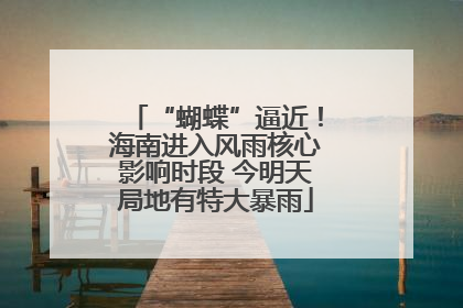 “蝴蝶”逼近！海南进入风雨核心影响时段 今明天局地有特大暴雨