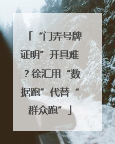 “门弄号牌证明”开具难？徐汇用“数据跑”代替“群众跑”