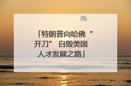特朗普向哈佛“开刀” 自毁美国人才发展之路