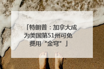 特朗普：加拿大成为美国第51州可免费用“金穹”