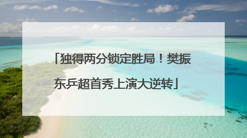 独得两分锁定胜局！樊振东乒超首秀上演大逆转