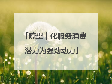 瞭望｜化服务消费潜力为强劲动力