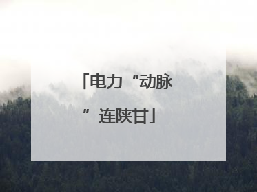 电力“动脉”连陕甘