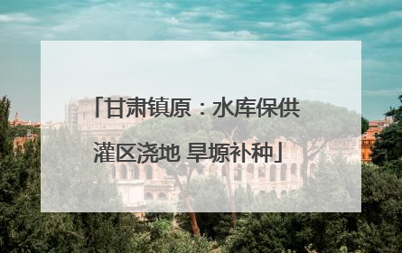甘肃镇原：水库保供 灌区浇地 旱塬补种