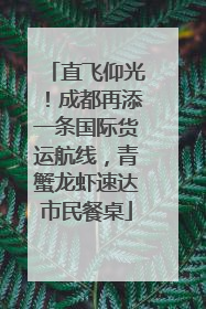 直飞仰光！成都再添一条国际货运航线，青蟹龙虾速达市民餐桌