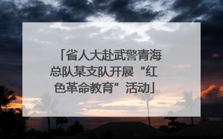 省人大赴武警青海总队某支队开展“红色革命教育”活动