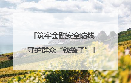 筑牢金融安全防线 守护群众“钱袋子”