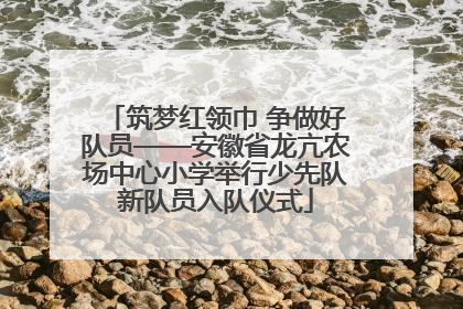 筑梦红领巾 争做好队员——安徽省龙亢农场中心小学举行少先队新队员入队仪式