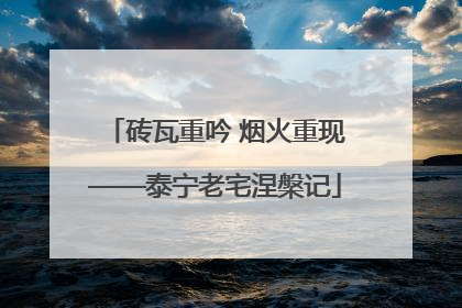 砖瓦重吟 烟火重现——泰宁老宅涅槃记