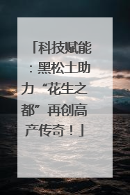 科技赋能：黑松土助力“花生之都”再创高产传奇！