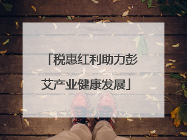 税惠红利助力彭艾产业健康发展