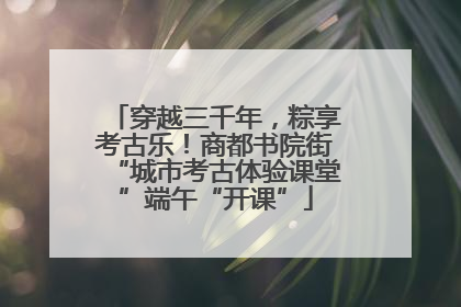 穿越三千年，粽享考古乐！商都书院街“城市考古体验课堂”端午“开课”
