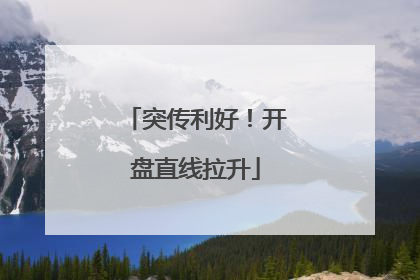 突传利好！开盘直线拉升