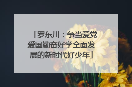 罗东川：争当爱党爱国勤奋好学全面发展的新时代好少年