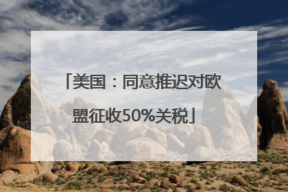 美国：同意推迟对欧盟征收50%关税