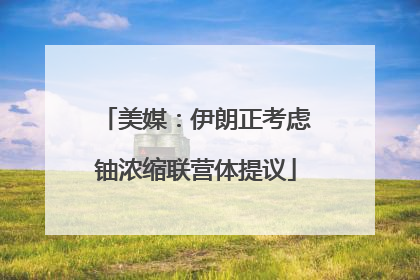 美媒：伊朗正考虑铀浓缩联营体提议