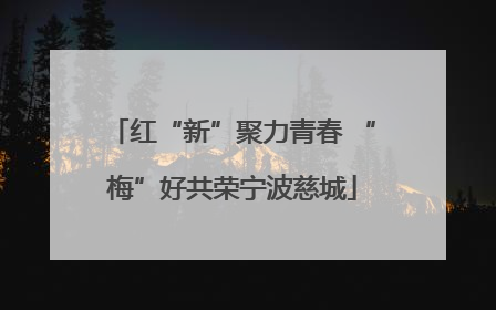 红“新”聚力青春 “梅”好共荣宁波慈城
