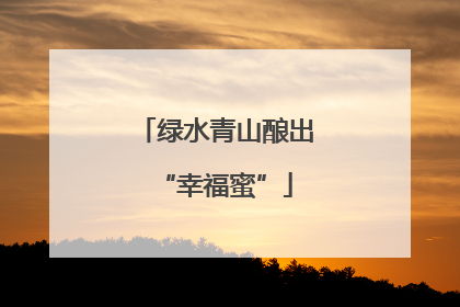 绿水青山酿出“幸福蜜”