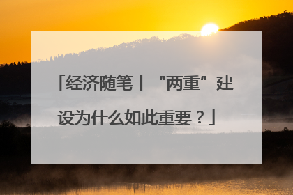 经济随笔丨“两重”建设为什么如此重要？