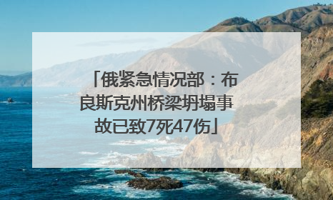 俄紧急情况部：布良斯克州桥梁坍塌事故已致7死47伤