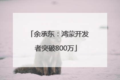 余承东：鸿蒙开发者突破800万