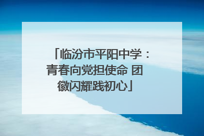 临汾市平阳中学：青春向党担使命 团徽闪耀践初心