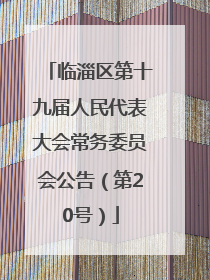 临淄区第十九届人民代表大会常务委员会公告（第20号）