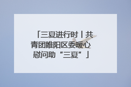 三夏进行时丨共青团睢阳区委暖心慰问助“三夏”