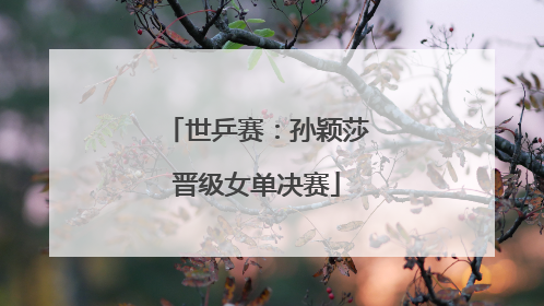 世乒赛：孙颖莎晋级女单决赛
