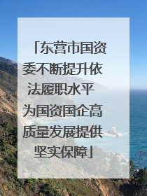 东营市国资委不断提升依法履职水平 为国资国企高质量发展提供坚实保障