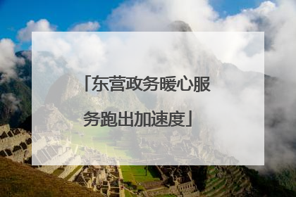 东营政务暖心服务跑出加速度