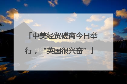 中美经贸磋商今日举行，“英国很兴奋”