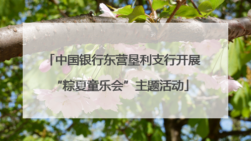 中国银行东营垦利支行开展 “粽夏童乐会”主题活动