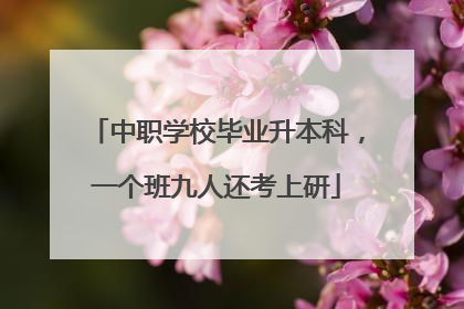 中职学校毕业升本科，一个班九人还考上研