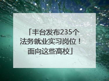 丰台发布235个法务就业实习岗位！面向这些高校