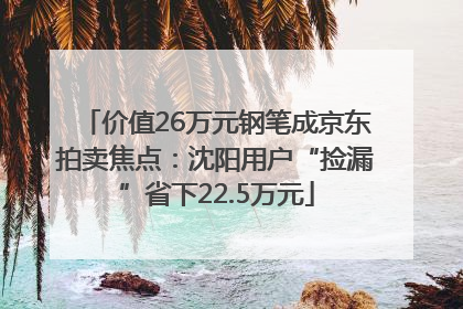 价值26万元钢笔成京东拍卖焦点：沈阳用户“捡漏”省下22.5万元