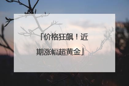 价格狂飙！近期涨幅超黄金