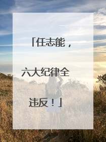 任志能，六大纪律全违反！