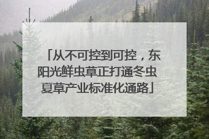 从不可控到可控，东阳光鲜虫草正打通冬虫夏草产业标准化通路