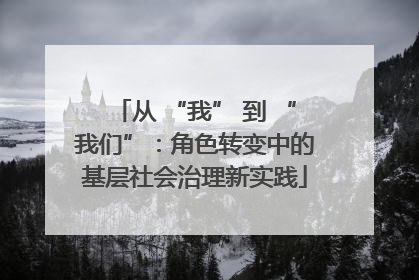 从 “我” 到 “我们”：角色转变中的基层社会治理新实践