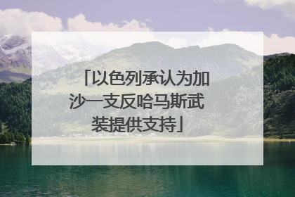 以色列承认为加沙一支反哈马斯武装提供支持