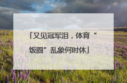 又见冠军泪，体育“饭圈”乱象何时休