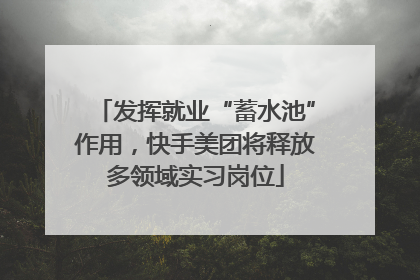发挥就业“蓄水池”作用，快手美团将释放多领域实习岗位