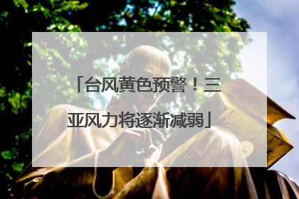 台风黄色预警！三亚风力将逐渐减弱