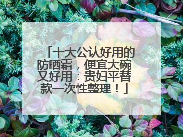 十大公认好用的防晒霜，便宜大碗又好用：贵妇平替款一次性整理！